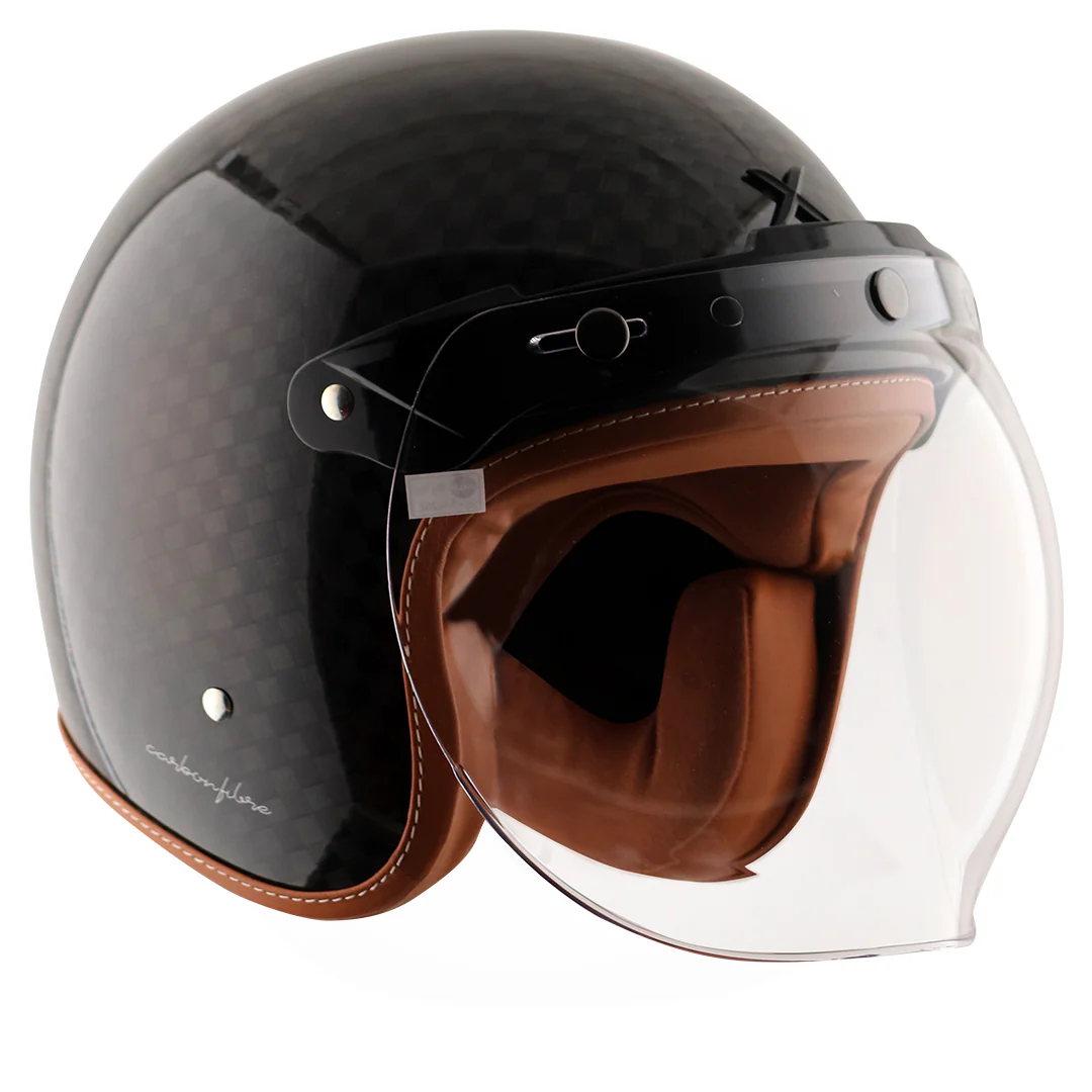 Axor Jet Carbon Big Checks helmet with bubble visor - Image 8